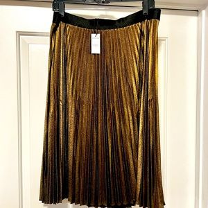 EXPRESS gold pleated skirt